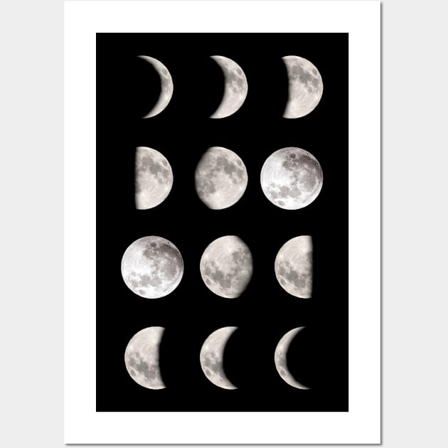 12 Phases Of The Moon Wall Art by NINE69